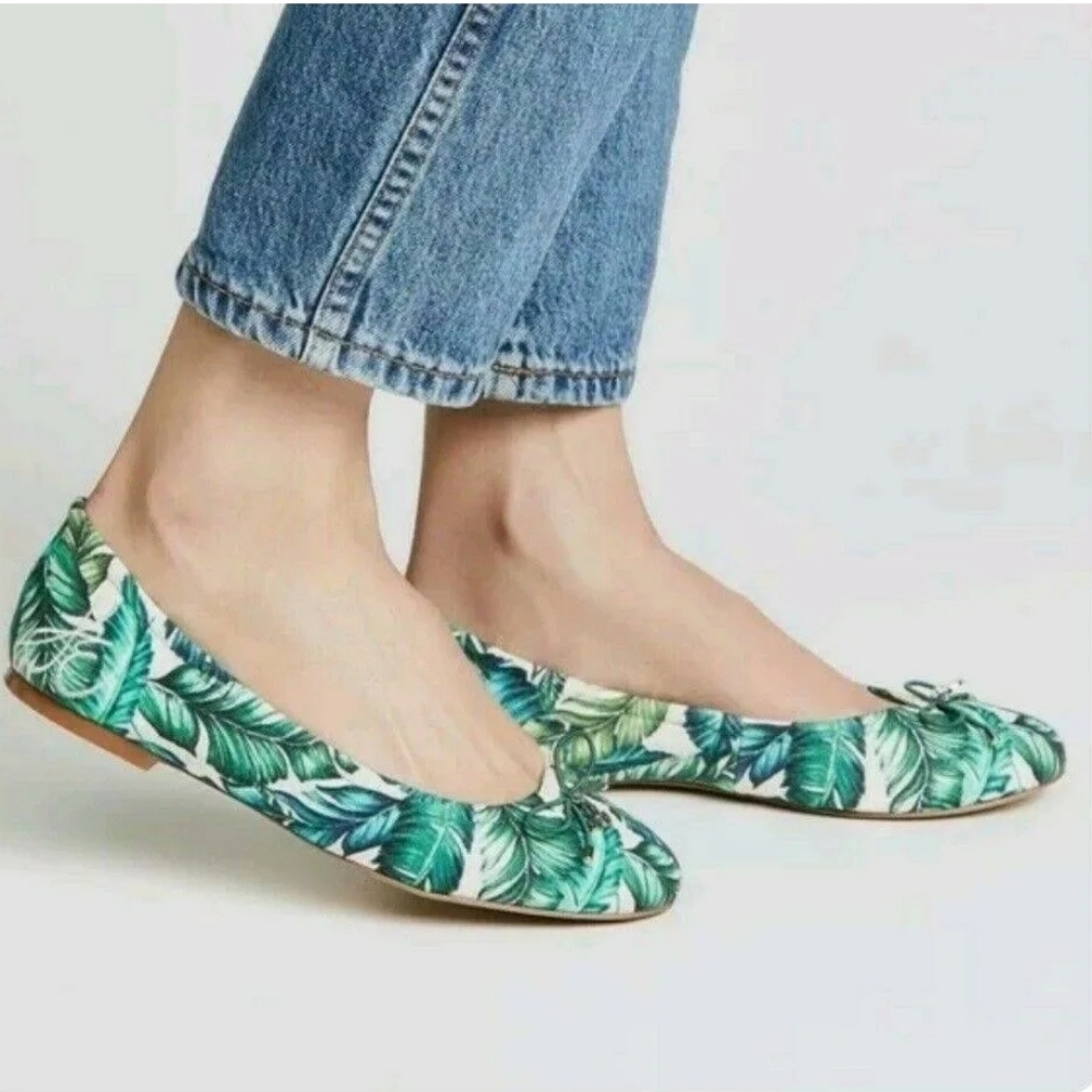 Sam Edelman Size 8.5 Felicia Palm Leaf Ballet Flats